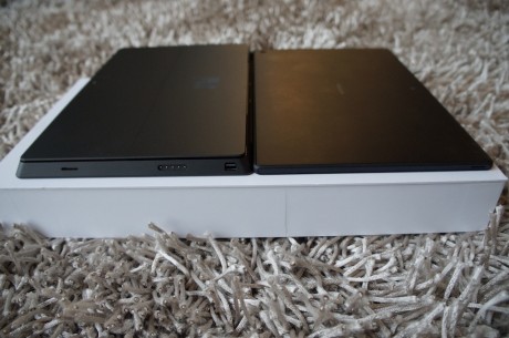 Sammenligner man med Sony Xperia Tablet Z, som med sine 6,9 mm retfærdigvis er verdens tyndeste tablet, bliver det tydeligt, hvor stor Surface Pro egentlig er.