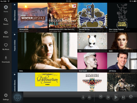 Napster har apps klar både til Android og iOS. Her er et skærmbillede fra iPad-versionen.