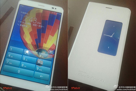 Disse billeder af Huawei MediaPad X1 blev lækket på det kinesiske, sociale netværk, Weibo.