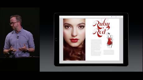Adobe præsenterer nye apps til iPad Pro. Photoshop Sketch er nærmest baseret på Apple Pencil. Foto: Apple