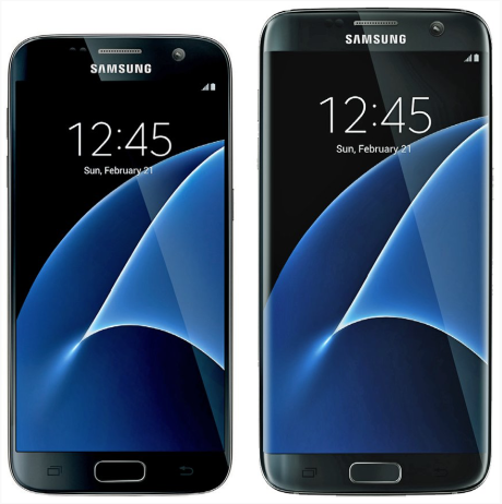 Samsung Galaxy S7 og S7 edge side om side. Foto: Samsung / @evleaks