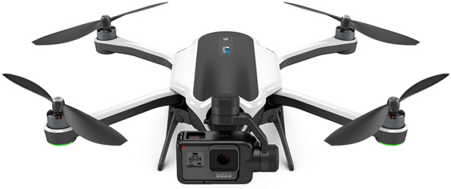 Karma er GoPros første drone. Gyroen sidder på sin egen holder, der kan afmonteres for at anbringe kameraet på andre steder, hvor stabilisering er påkrævet. Foto: GoPro