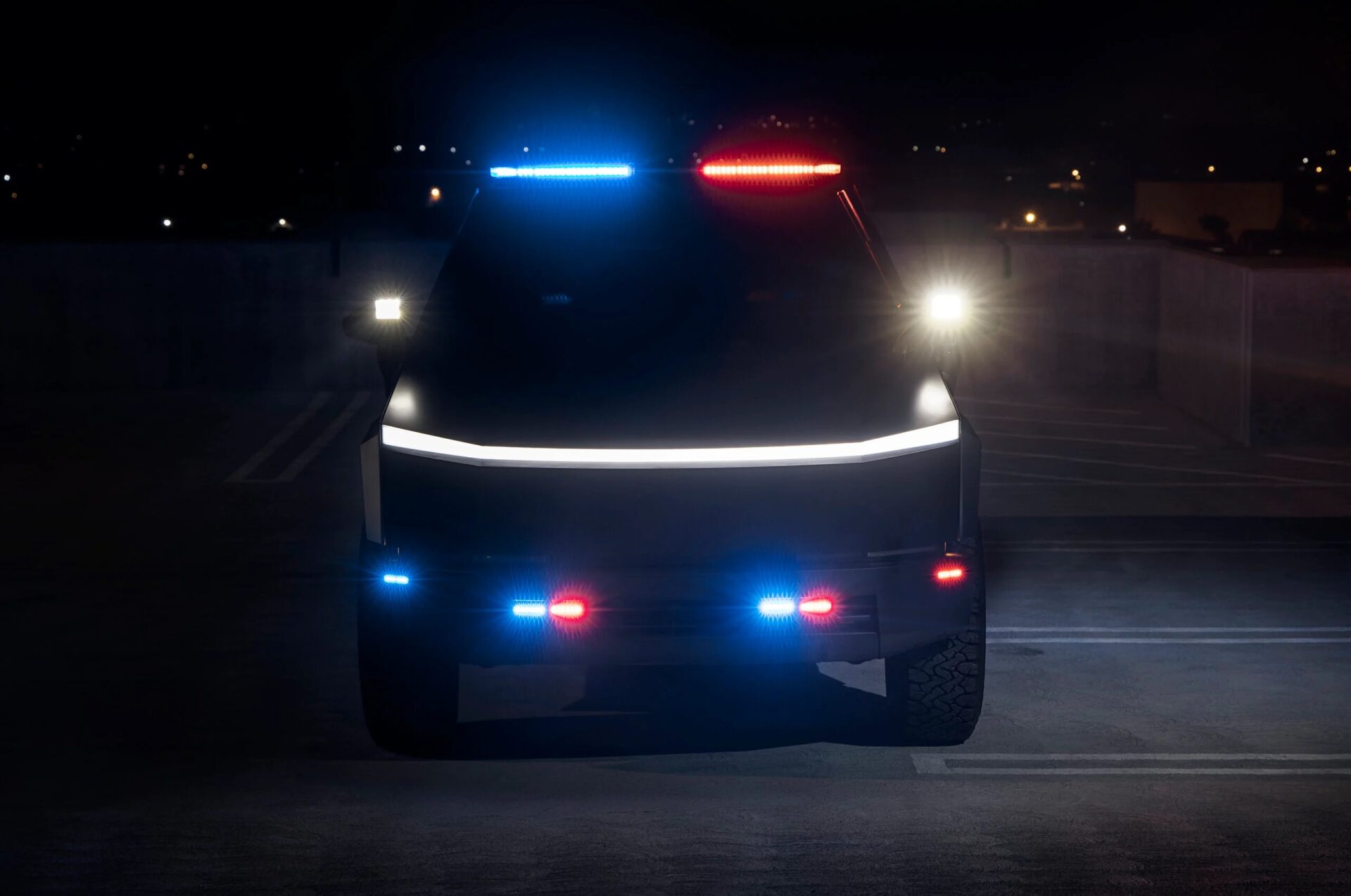 Tesla Cybertruck som politibil